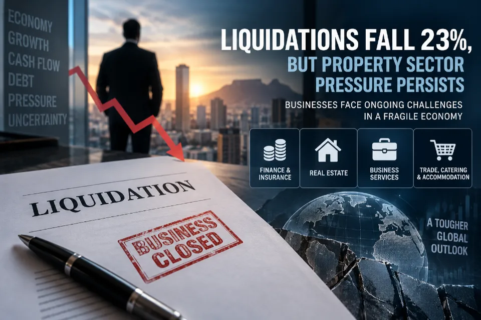 Liquidations fall 23%, but property sector pressure persists