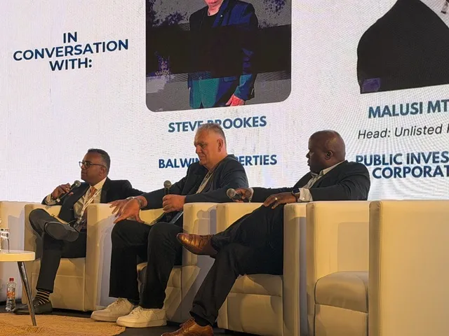Mesh Pillay, Steve Brookes and Malusi Mthuli in conversation at the API Summit in Cape Town